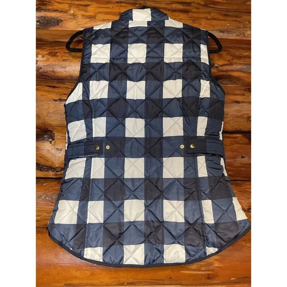 Crown & Ivy‎ Puffer Vest Navy Blue & White Size M